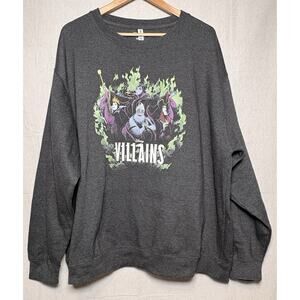 Disney VILLAINS Crewneck Sweatshirt Size 3XL Gray